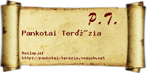 Pankotai Terézia névjegykártya